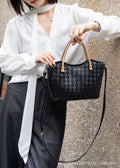 Elegant large-capacity niche style women's genuine leather satchel bag new arrivalins crossbody bag women's summer cowhide classy sense of woven