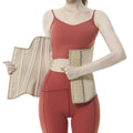 Enhanced postpartum latex belly wrap - breathable hourglass shaper with three-row hook-and-eye closure for body sculpting and fitness