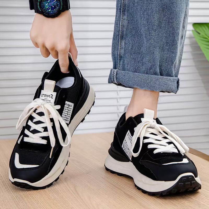 Popular men's shoes winter2025new arrivalmen breathable sports casualeasiest for matchthick solewaffle dad trendy shoes