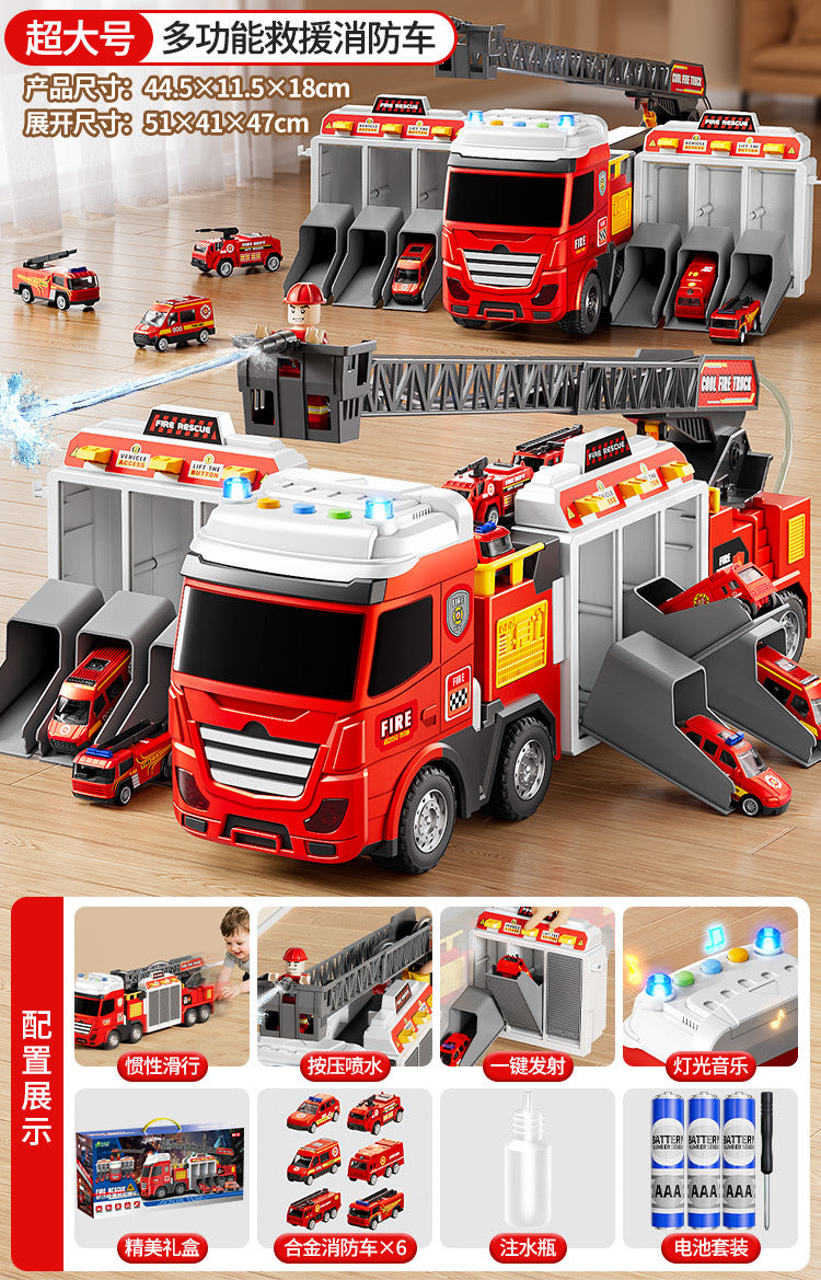 New multi-functional rescue fire truck ride-on car - realistic alloy model - toy for boys and girls - birthday gift