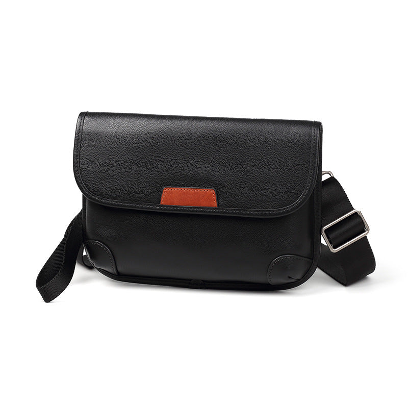 New fashion men's bags trendy fashion high-end leather men's bags casual and lightweight first-layer cowhide messenger bag