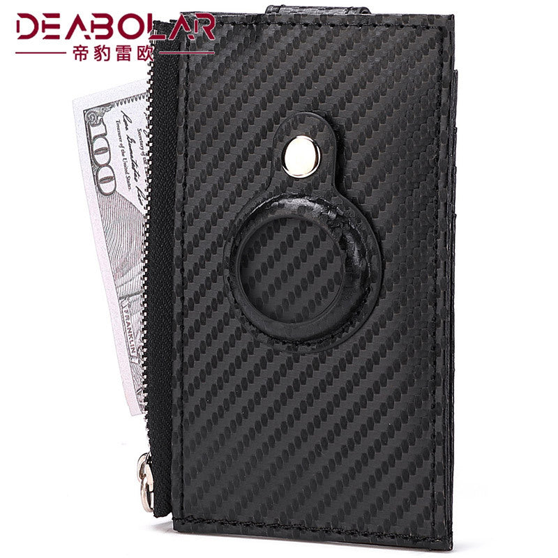 new card bag airtag men's tracker protective case carbon fiber credit card clip wallet wholesale