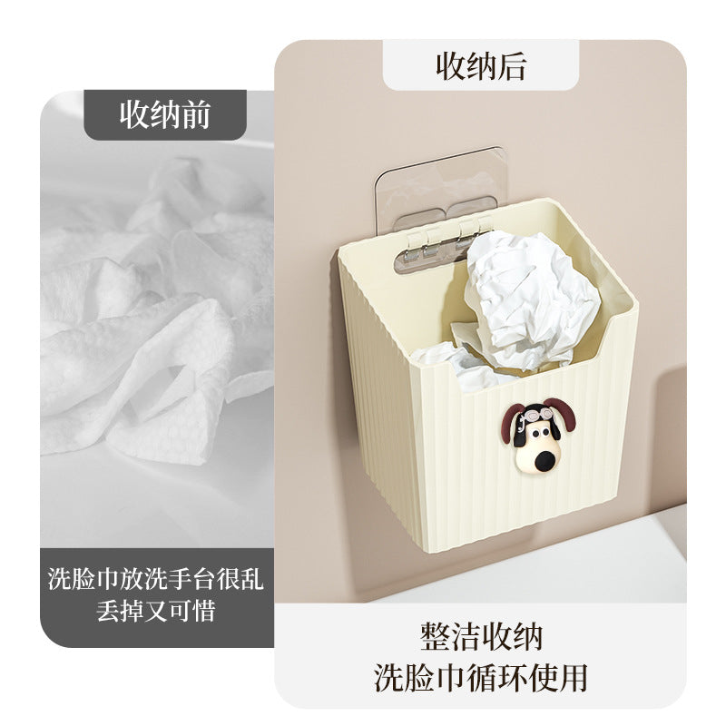 Bathroom toothbrush toothpaste comb storage rack - no drilling required - sink countertop washbasin toilet waste towel storage box