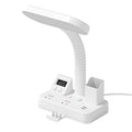 Led multifunctional time display desk lamp - bedroom study reading bedside lamp - eye protection socket usb home dorm room