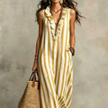 european and american independent station   spring summer new bohemia flying sleeves printing stripes long