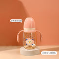 Newborn baby ppsu bottle - dinosaur design, wide neck, dual handles, drop-proof, customizable for export