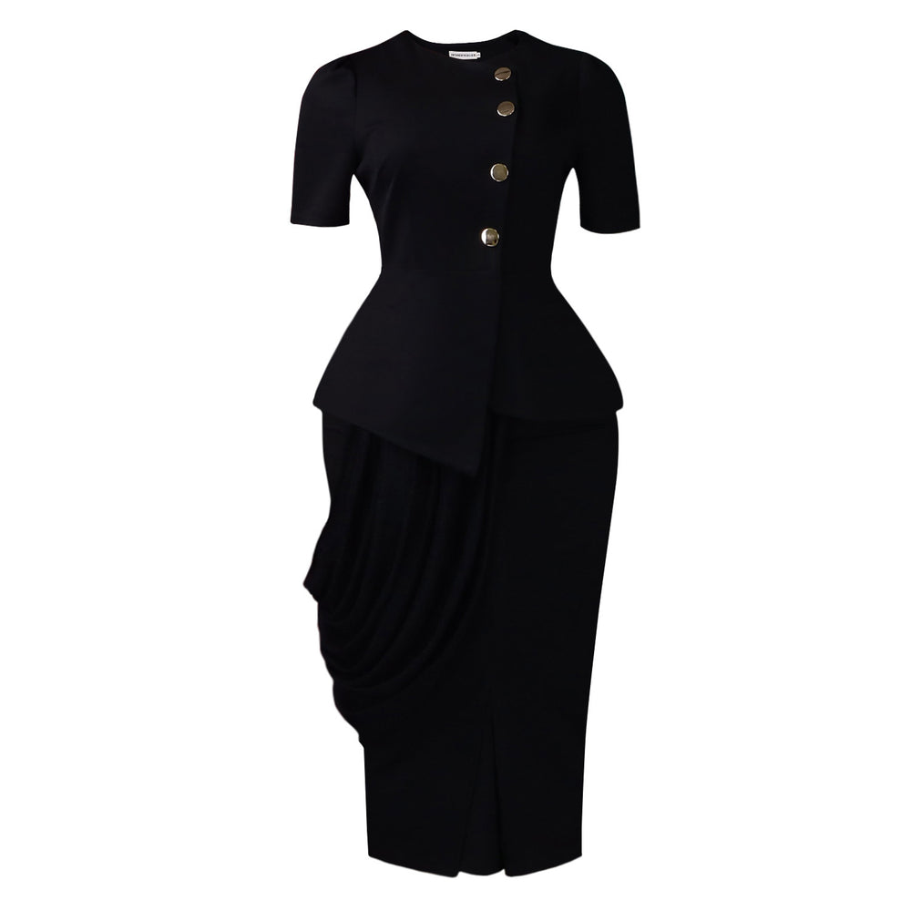 D613  foreign trade  new women's fashionable and elegant top and bodycon midi skirt two-piece african outfit