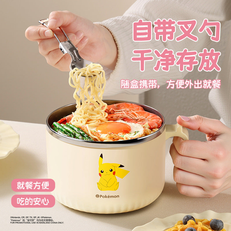 Instant noodle bowl with lid 304 stainless steel rice bowl dormitory cute lunch box portable tableware large capacity lunch box