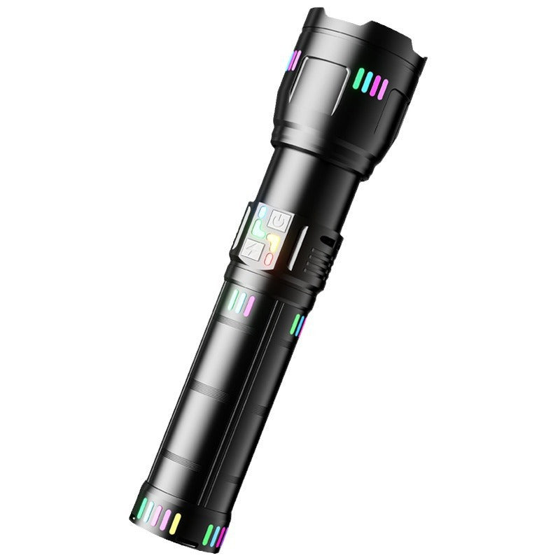 Cross-border bombshell white laser strong light flashlight Type-C charging outdoor zoom long-range LED flashlight