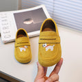 Girls' leather shoes - new autumn  korean style, trendy cartoon embroidered birkenstock-style soft sole flats for baby girls