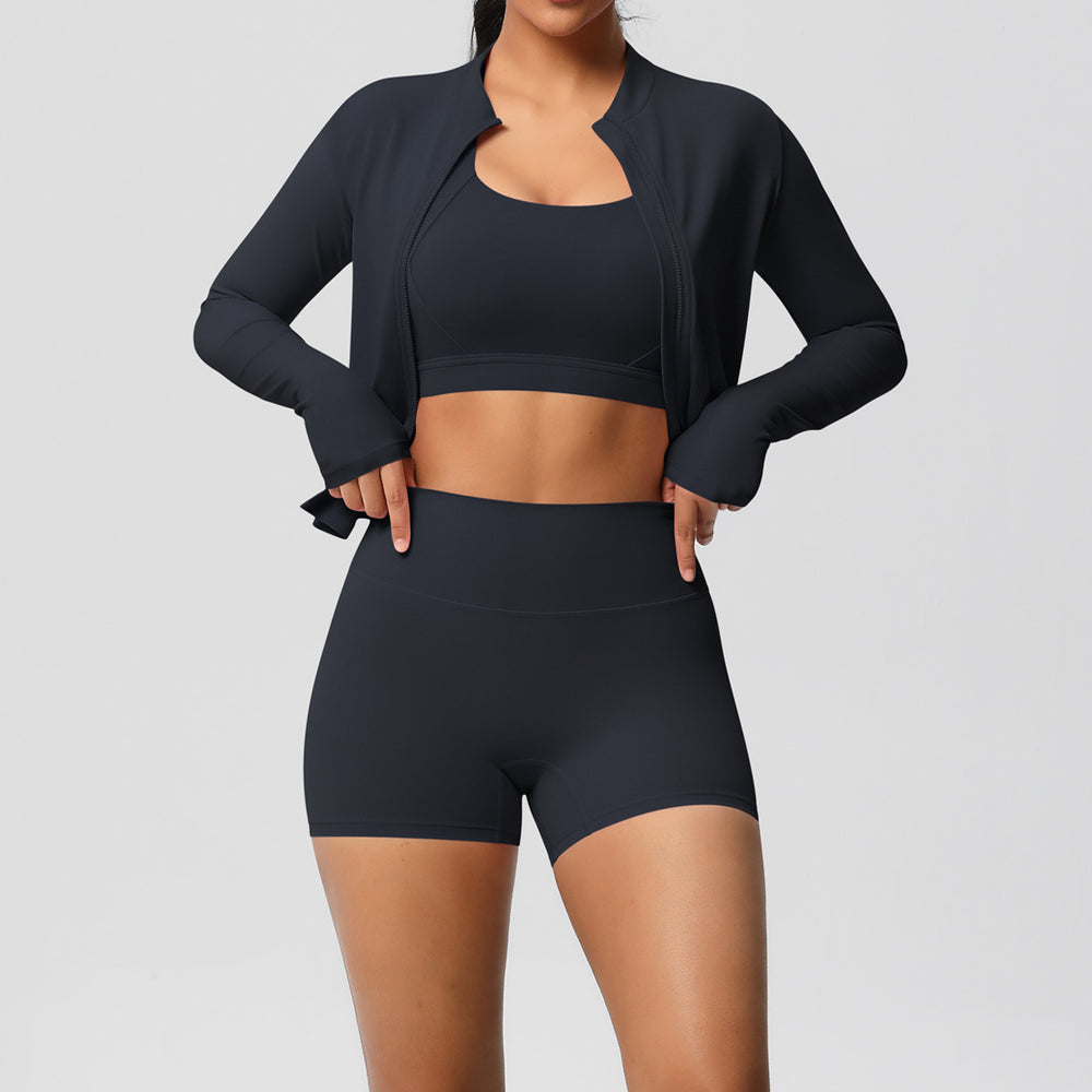 cloud-feeling yoga brushed bra sports outwearcasual pilates running fitness yoga clothes three-piece set