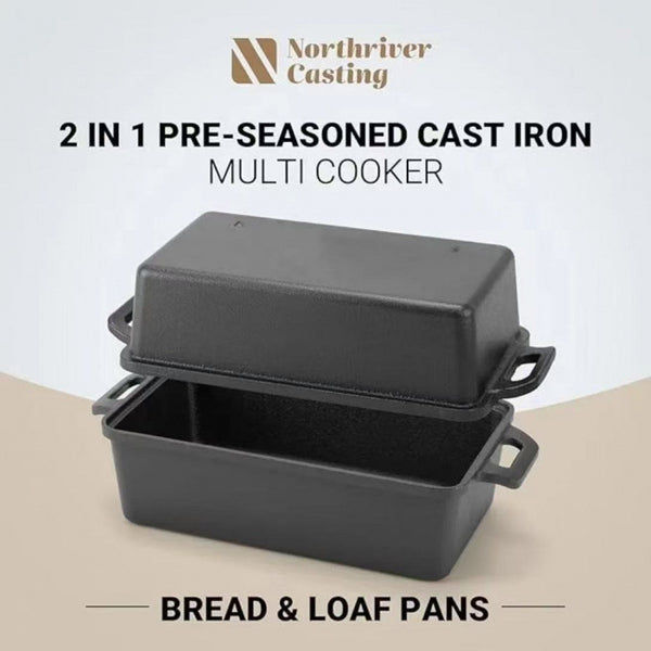 Cast Iron Bread Box Rectangle Bread Pot Binaural European Bread Mould Baking Tools Wholesale Baking Pan