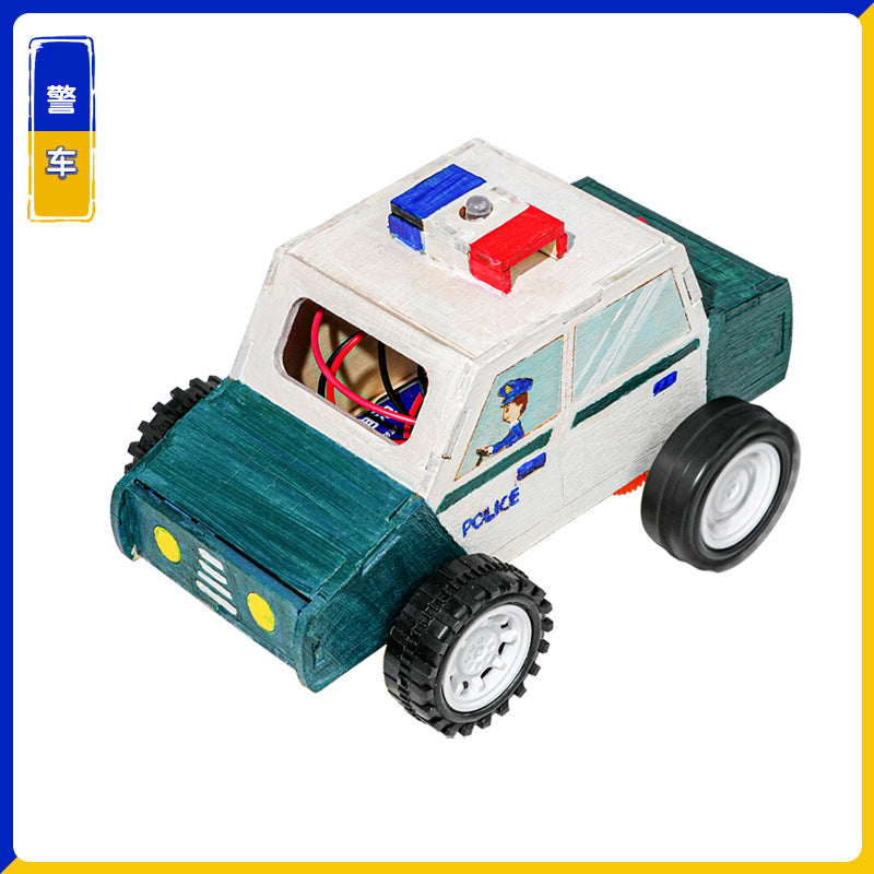 Police car sound, light and electricity parallel physical circuit technology small production children's manual assembly labor scientific experiment teaching aids
