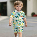 hot-selling children's short-sleeved shirt set, casual shirt set, summer simple stripes, dropshipping available