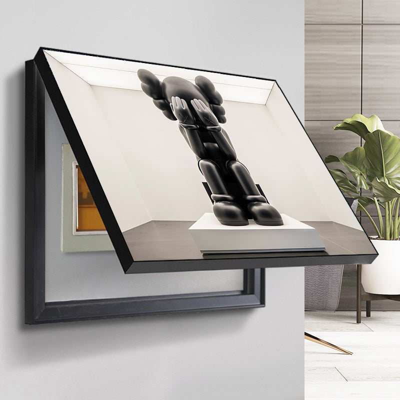 Kaws trend meter box decorative painting simple cartoon violent bear electric box blocking hanging painting switch box flip wall painting