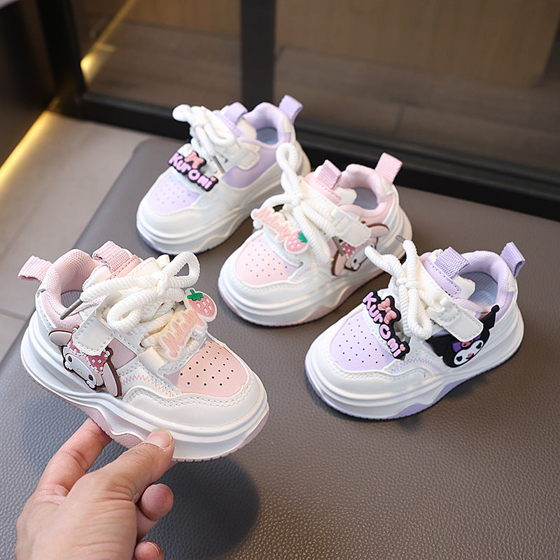 spring/autumn new children's sneakers, girls' athletic shoes, kuromi cartoon kids' shoes, breathable soft sole casual shoes 5