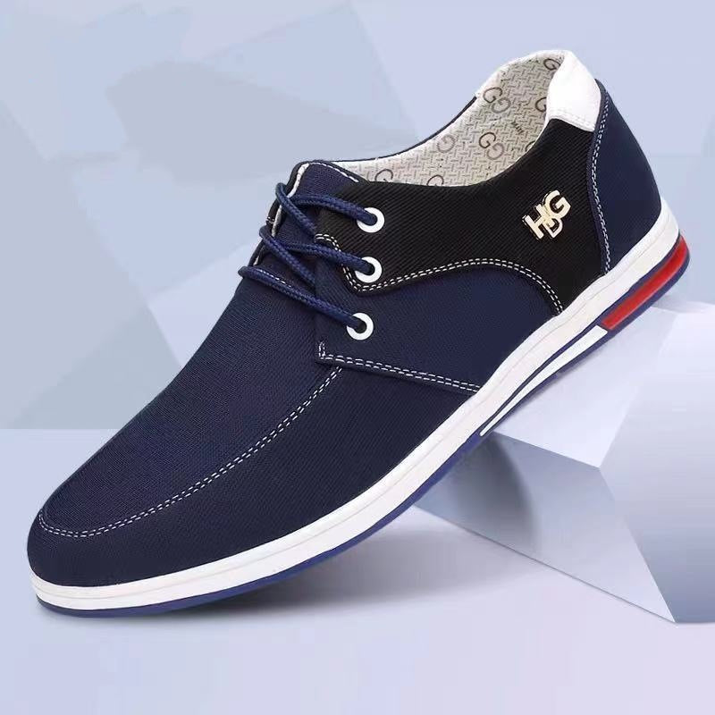 Men's youth korean style british fashion trendy men's shoes business shoes slip-on casual canvas shoes wholesale dropshipping