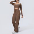 pure color double-piece nude tight high-elastic fake two-piece yoga suit sports running fitness two-piece set for women