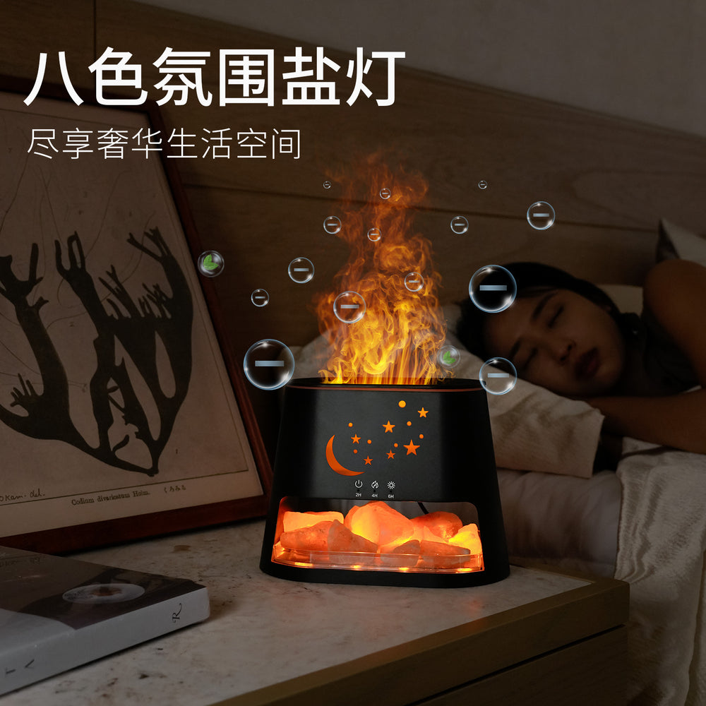 natural salt stone flame aromatherapy machine essential oil office for homeusb rock aromatherapy diffuser air humidification