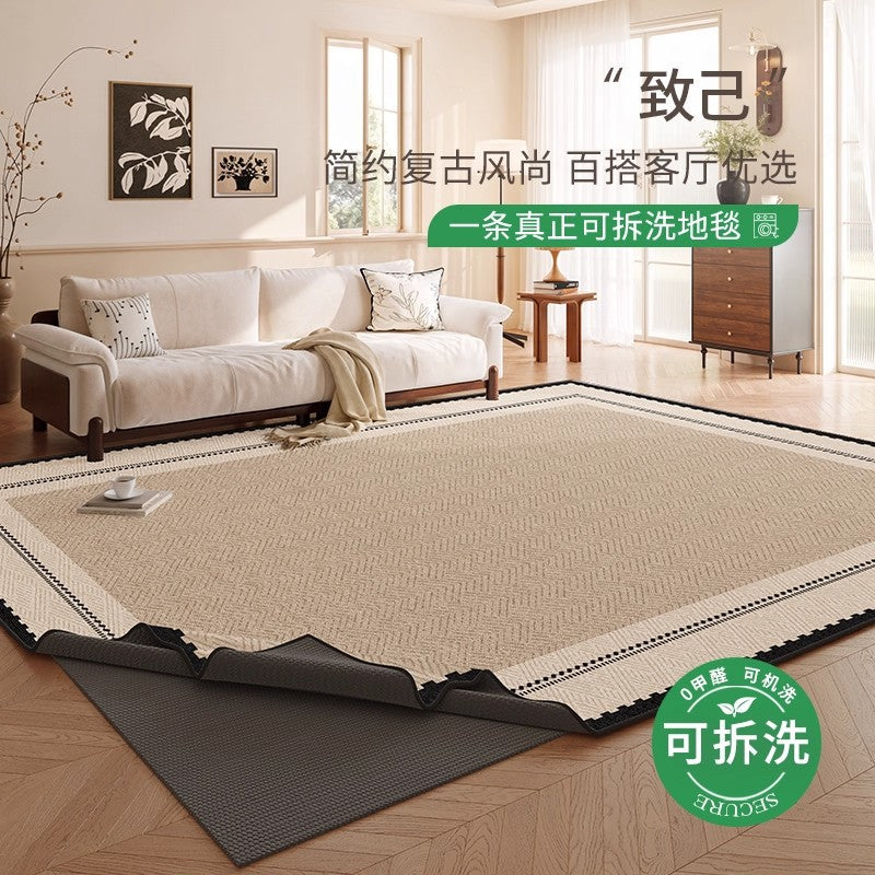 Removable and washable carpet living room medieval style bedroom full floor large area retro style double layer machine washable home carpet