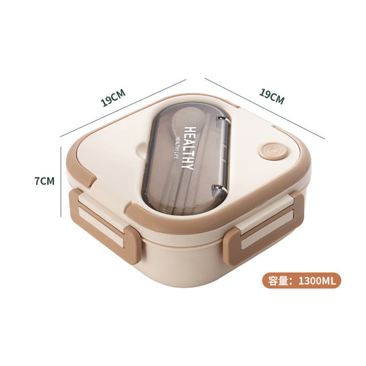 Square plastic bento box takeout lunch box divided student lunch box portable office worker microwaveable gift