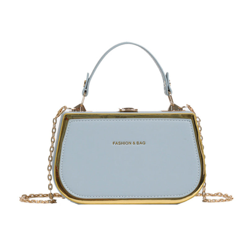 Chain box handbag - trendy, minimalist shoulder bag - candy color crossbody bag - chic & stylish commuter bag - fashionable