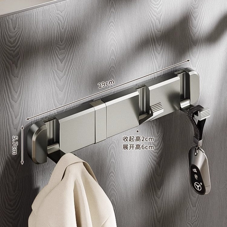 No punching, foldable invisible hook, bathroom entrance after entering the door, bedroom wall hanging storage clothes row hook