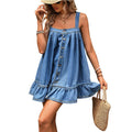 independent station exportfashionsummerfashion suspender dress loosecasualelegantwork clothing
