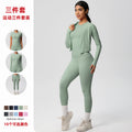 new arrival quick-dry barely-there jacket with short-sleeve yoga top set - slim-fit activewear three-piece outfit for outdoor running