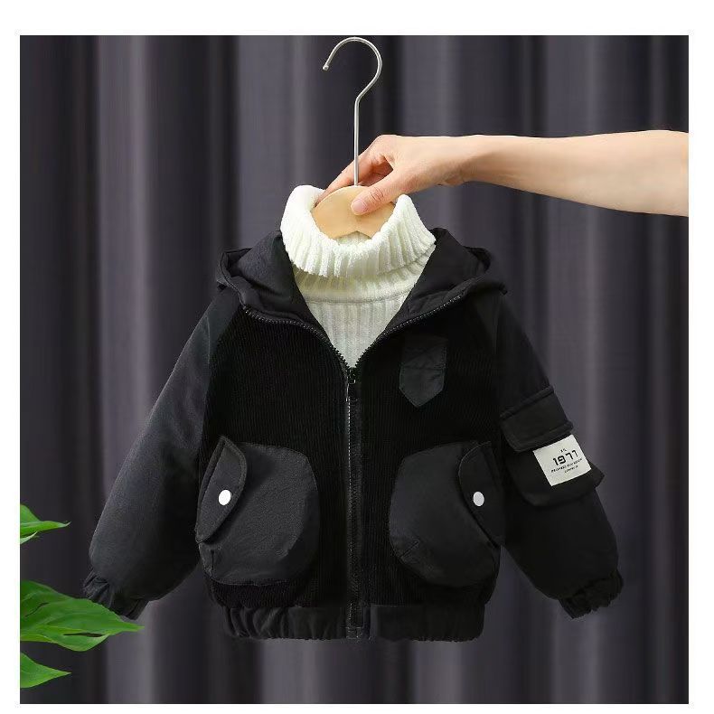 Fleece-linedoutwearnew arrival style kids wear autumn winterthickenedjacket baby winter clothes handsome winter