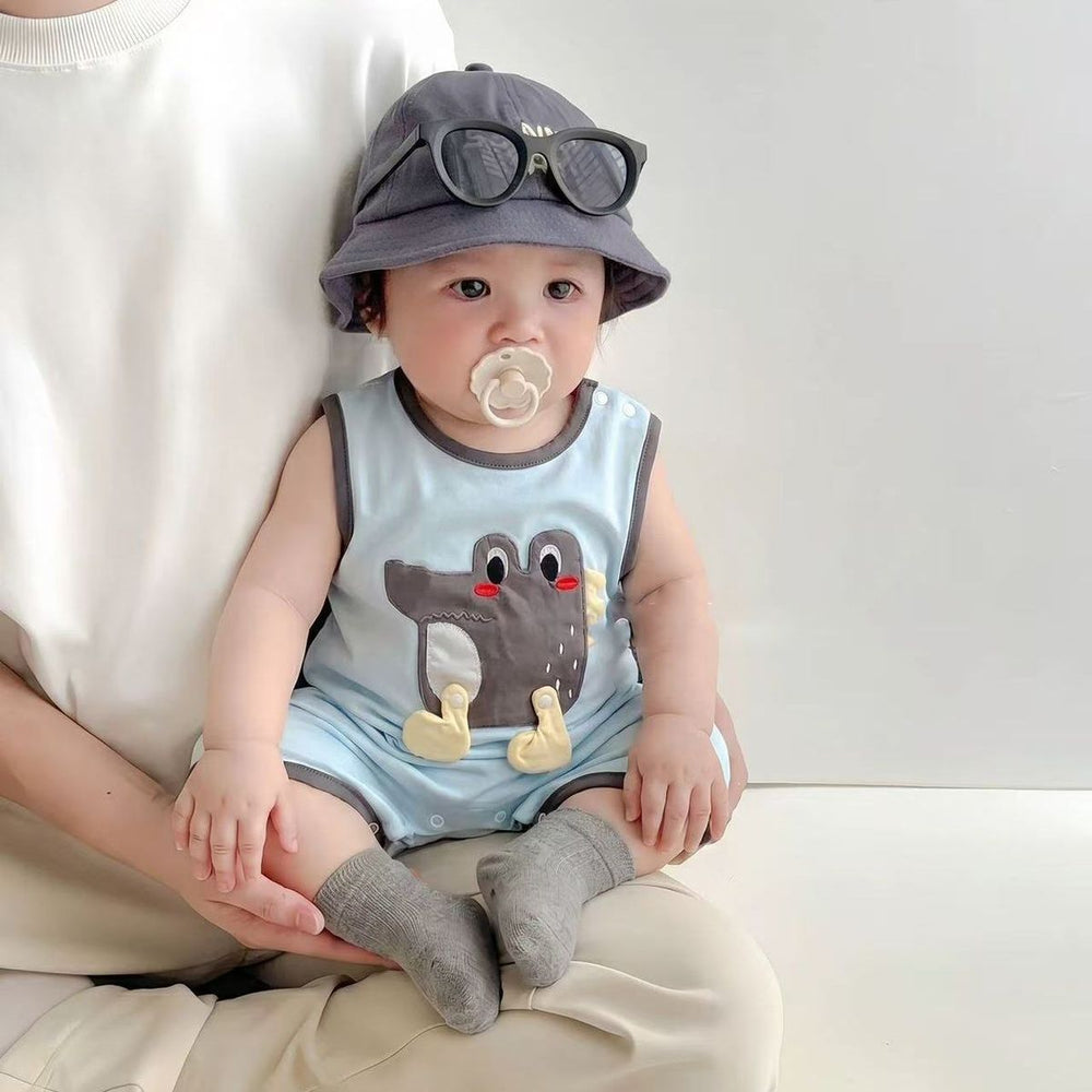 Baby cartoon cute infant romper summer outfit sleeveless lightweight unisex baby bodysuit for outdoor wear