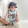 Baby cartoon cute infant romper summer outfit sleeveless lightweight unisex baby bodysuit for outdoor wear