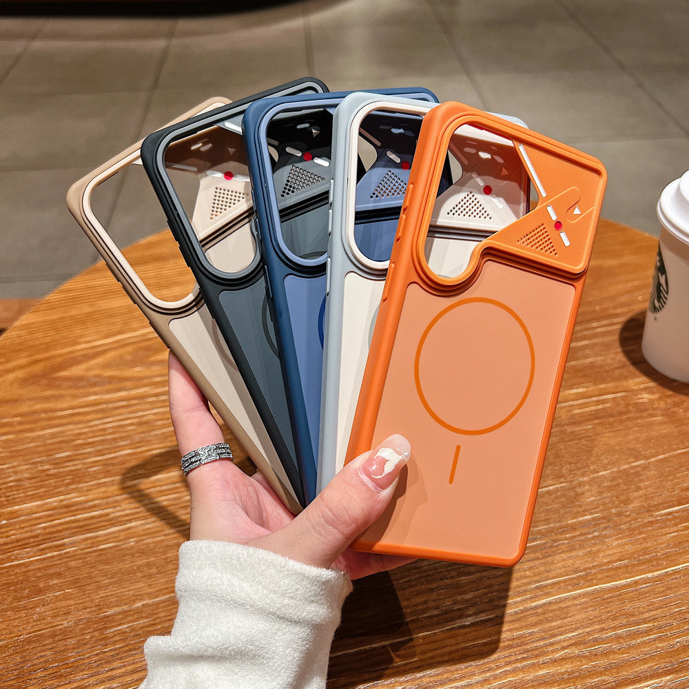 samsung s26 ultra phone case - irregular mecha style, lens protection, anti-drop, skin-feel matte, magnetic protective cover