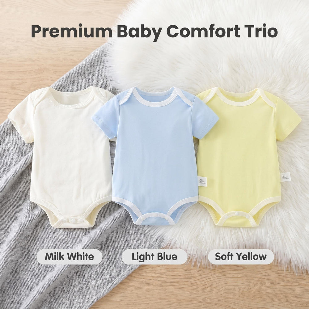 baby romper spring autum triangle crawling short-sleeved male and female baby cotton 0-1 year old one-piece girl butt-covering clothes