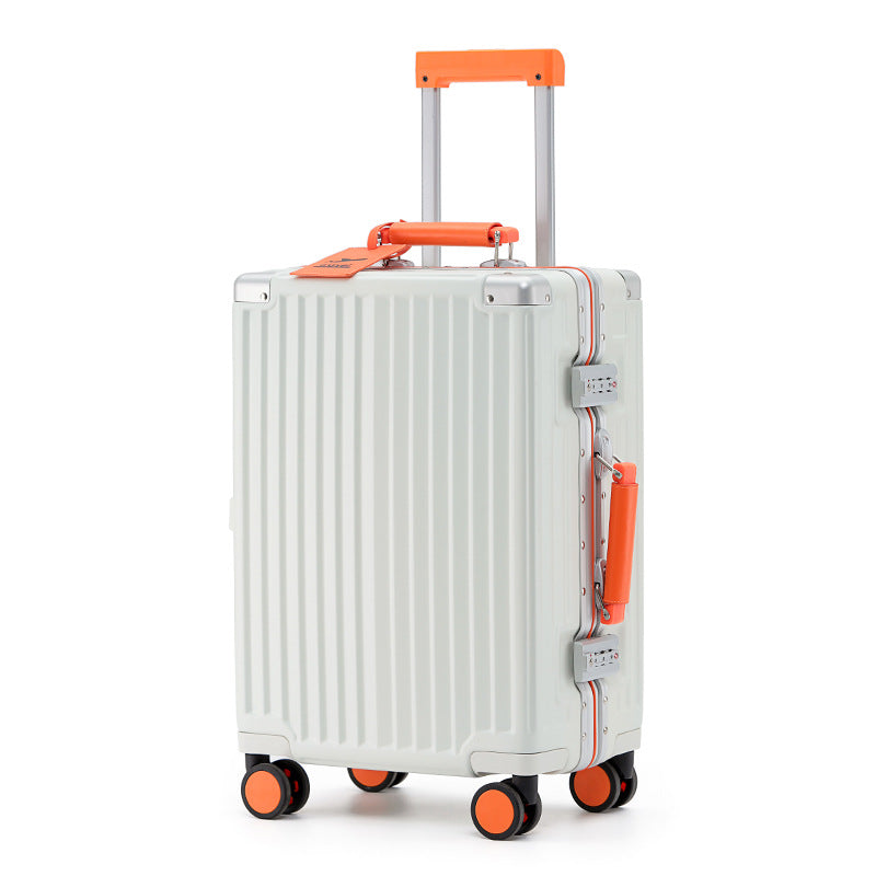 Aluminum frame suitcase 20-inch boarding case 24-inch anti-drop trolley case 26-inch suitcase leather bag password box