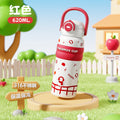High-value double-drink tumbler: cute cartoon portable 316 stainless steel kids' water bottle with two spouts
