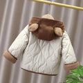 Baby girl fleece-lined cotton jacket - autumn/winter warm top, newborn cardigan, stylish & cute outfit for outdoor wear