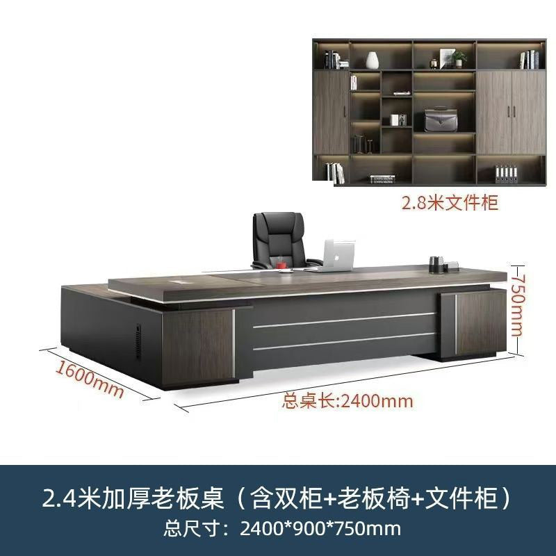 Saint li office desk - luxe executive office set: modern minimalist manager desk and chair combination - cross-border e-commerce