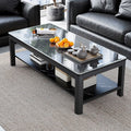Living room coffee table for home office tempered glass tea table casual italian small apartment double-layer rectangular tea table