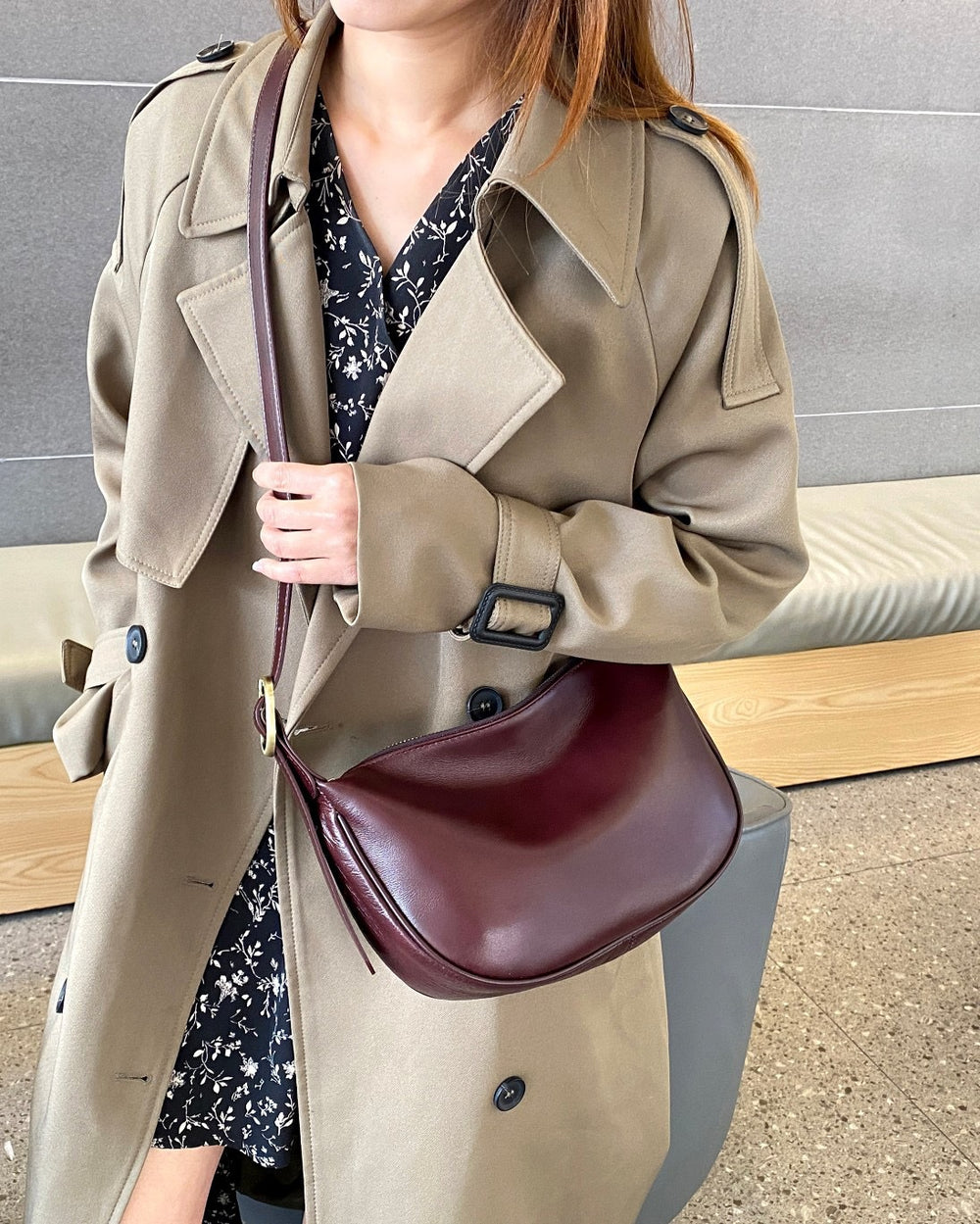 Genuine leather women's bag 2025 new fashion underarm dumpling bag retro commuter cowhide shoulder crossbody bag women's saddle bag