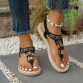 Bohemian  summer new arrival plus size flat sandals - lightweight, beaded, open-toe beach sandals for women