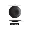 Black japanese-style frosted steak plate, creative commercial snack frosted black long plate, sushi plate, household rice bowl cup