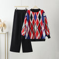 Trendy european and american style two-piece set: bestselling autumn/winter activewear - relaxed fit knit sweater set, plus size available