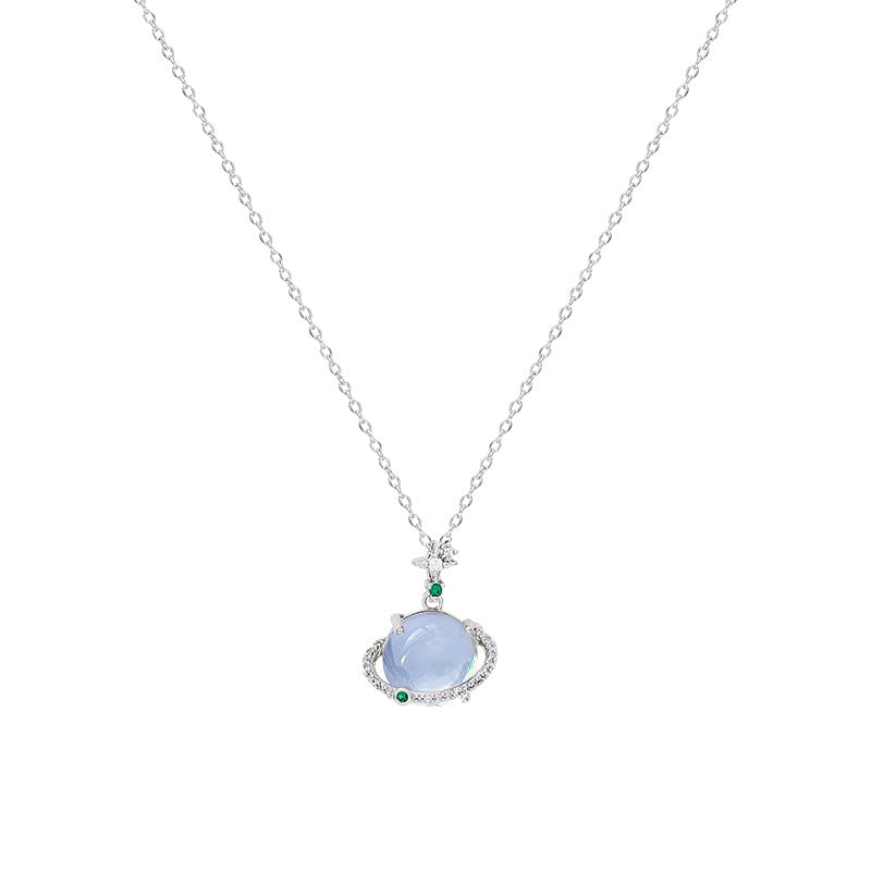 Exquisite planet pendant necklace - unique design, subtle luxury, choker style, high-end accessory, everyday versatile necklace