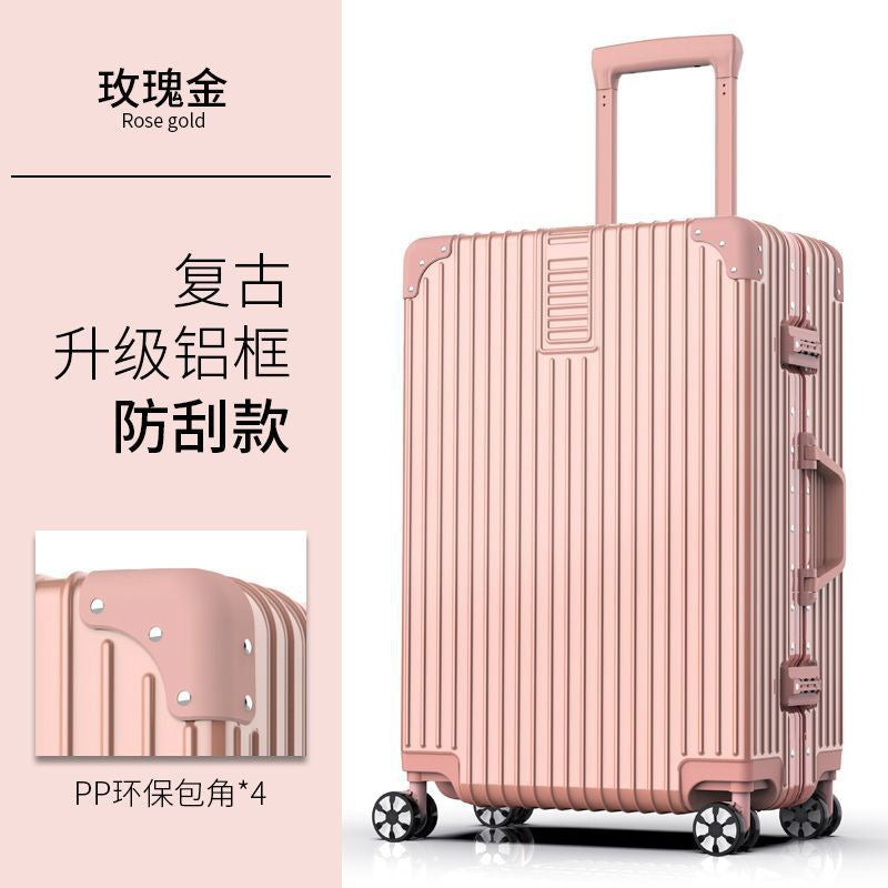 Simple luggage student pull rod box password box universal wheel leather box ins large capacity suitcase
