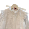 Spring new arrivalgirllong sleevesembroideringshirtbaby girlfashion shirt stylekidstopscasual children's clothing trendy