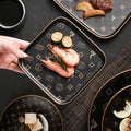 Creative black matte steak plate western dinner plate home nordic high-end dinner plate flat plate with rim restaurant hotel