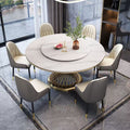 For home dining round table 6-person 8-person small apartment slate dining table hotel creative light luxury small waist dining table
