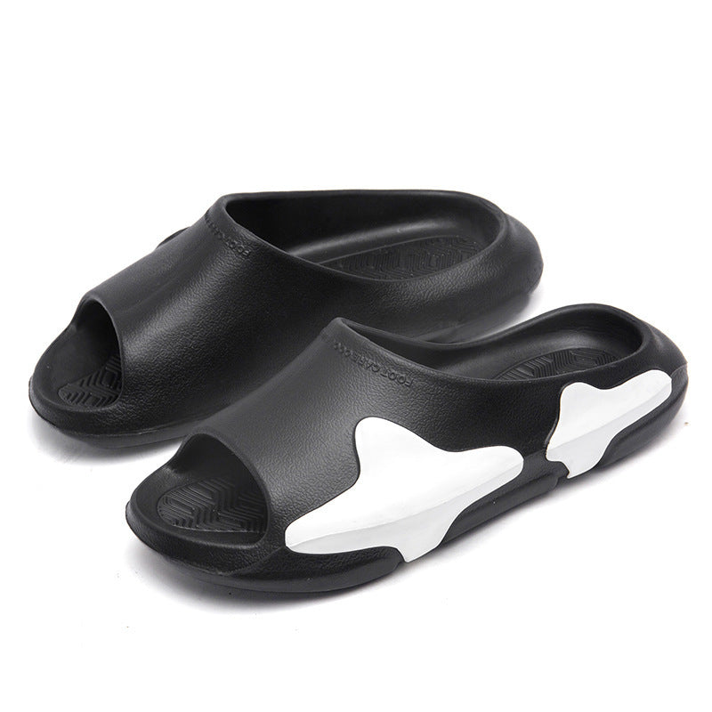 Slippers   new 2024 summer height increase contrasting color platform beach shoes going out home shoes couple tide drag