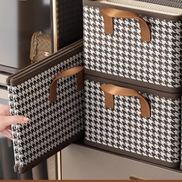 Qiandongge clothing table sorting and storage wardrobe desktop foldable clothes pants fabric storage box wholesale